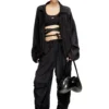 t-leya-tail-r1 Denim-look vest top with wrap ties t-leya-tail-r1 Denim-look vest top with wrap ties