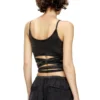 t-leya-tail-r1 Denim-look vest top with wrap ties t-leya-tail-r1 Denim-look vest top with wrap ties