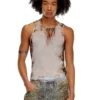 t-lifty-burn-art Tulle tank with burning plastic print t-lifty-burn-art Tulle tank with burning plastic print