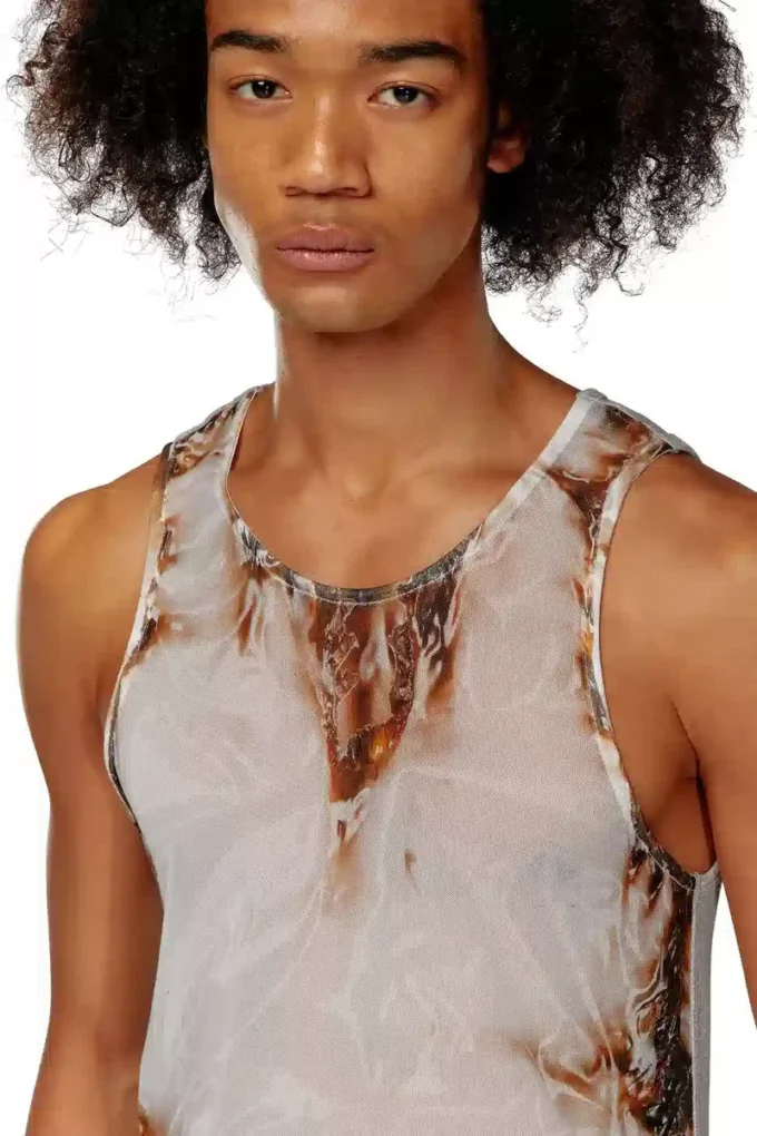t-lifty-burn-art Tulle tank with burning plastic print t-lifty-burn-art Tulle tank with burning plastic print