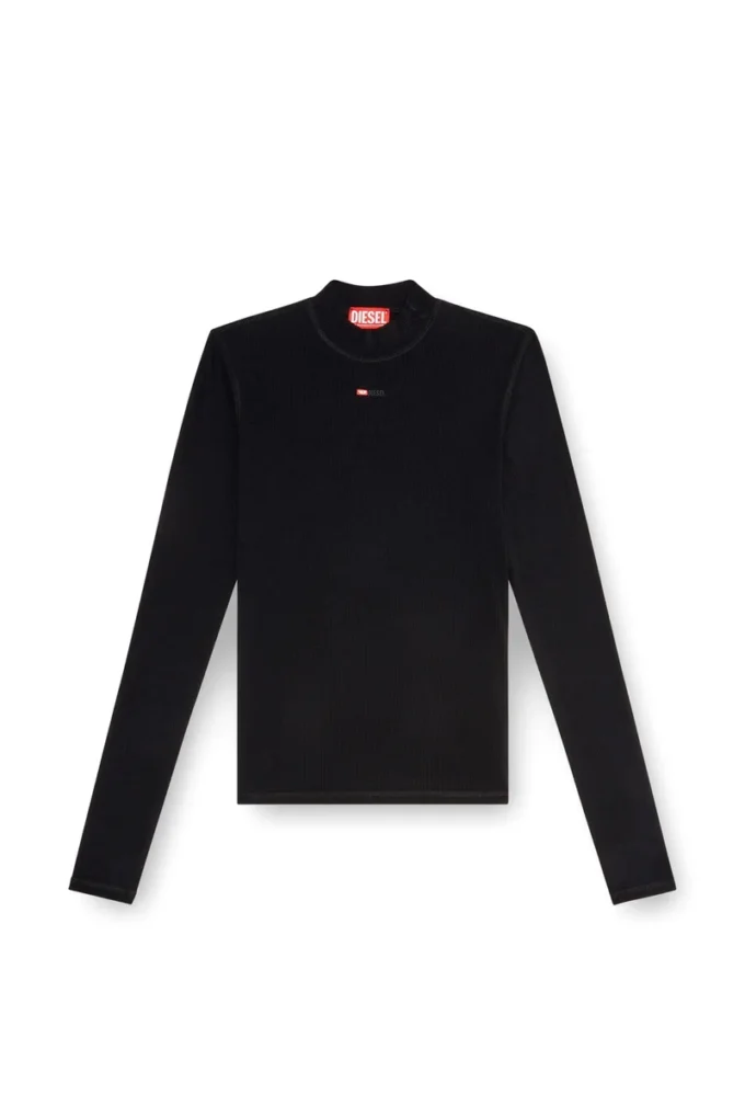 t-mokky-ls-microdiv Ribbed top with mock neck t-mokky-ls-microdiv Ribbed top with mock neck