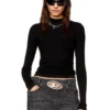 t-mokky-ls-microdiv Ribbed top with mock neck t-mokky-ls-microdiv Ribbed top with mock neck