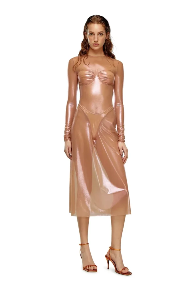 t-nikki Metallic tulle top with bra detail t-nikki Metallic tulle top with bra detail