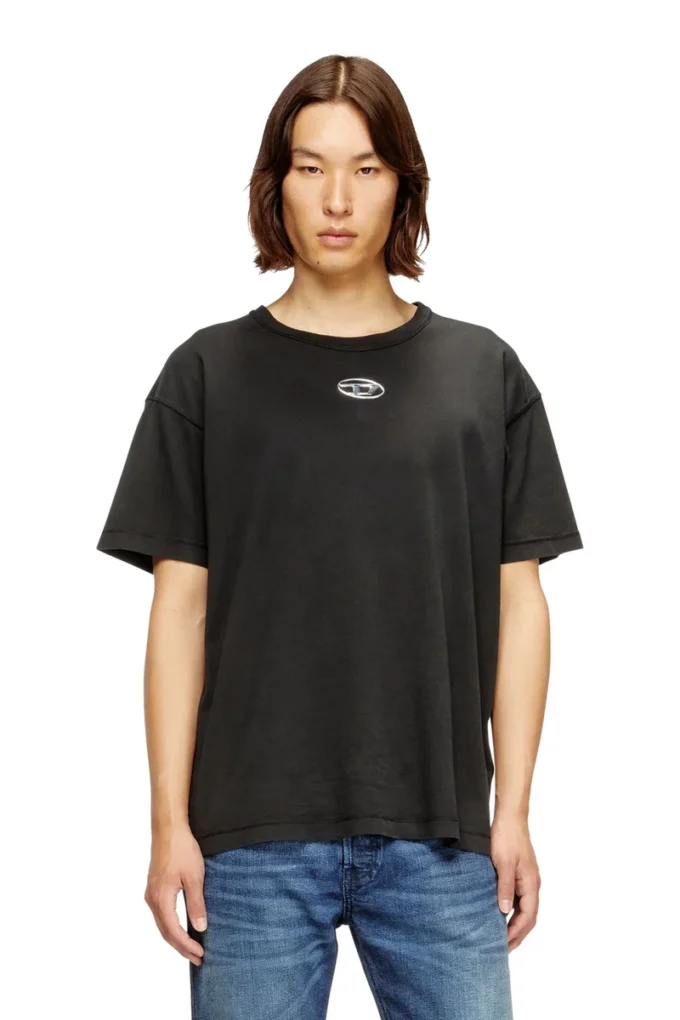t-norm-iod Light cotton T-shirt with metallic Oval D logo t-norm-iod Light cotton T-shirt with metallic Oval D logo