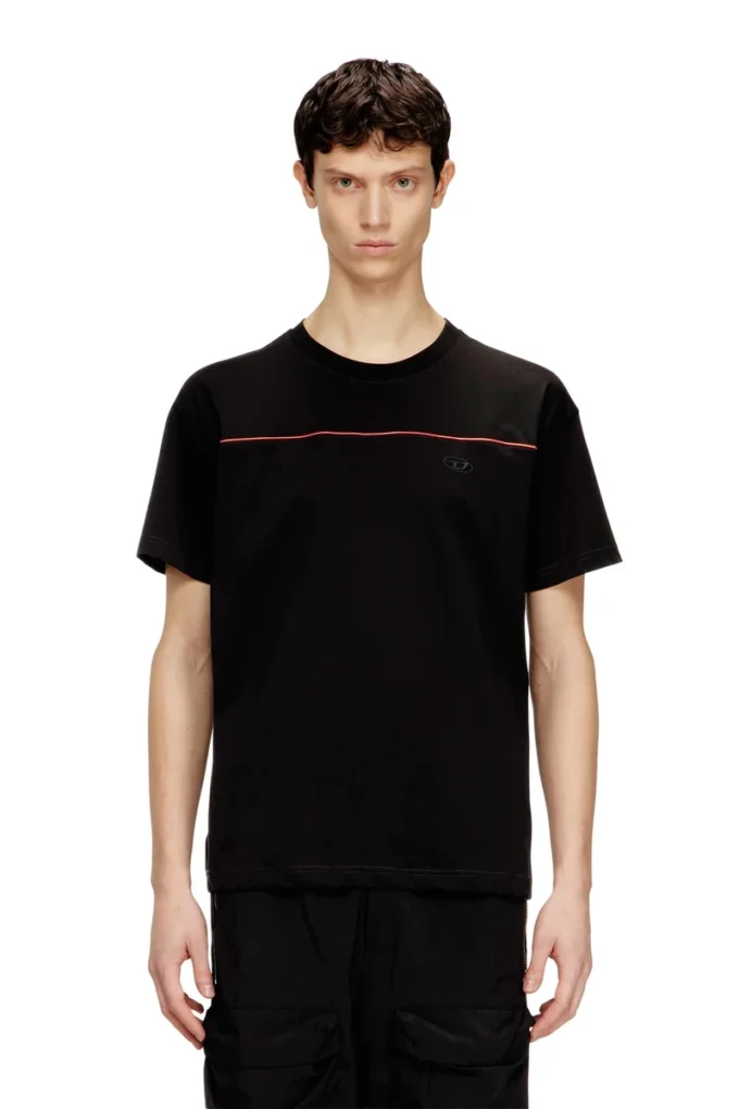t-norm-piping T-shirt with contrast piping