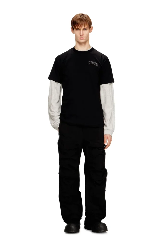 t-norm-v16 Regular cotton T-shirt with Diesel embroidery t-norm-v16 Regular cotton T-shirt with Diesel embroidery