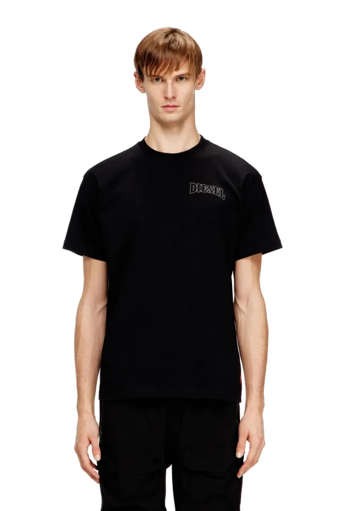 t-norm-v16 Regular cotton T-shirt with Diesel embroidery t-norm-v16 Regular cotton T-shirt with Diesel embroidery
