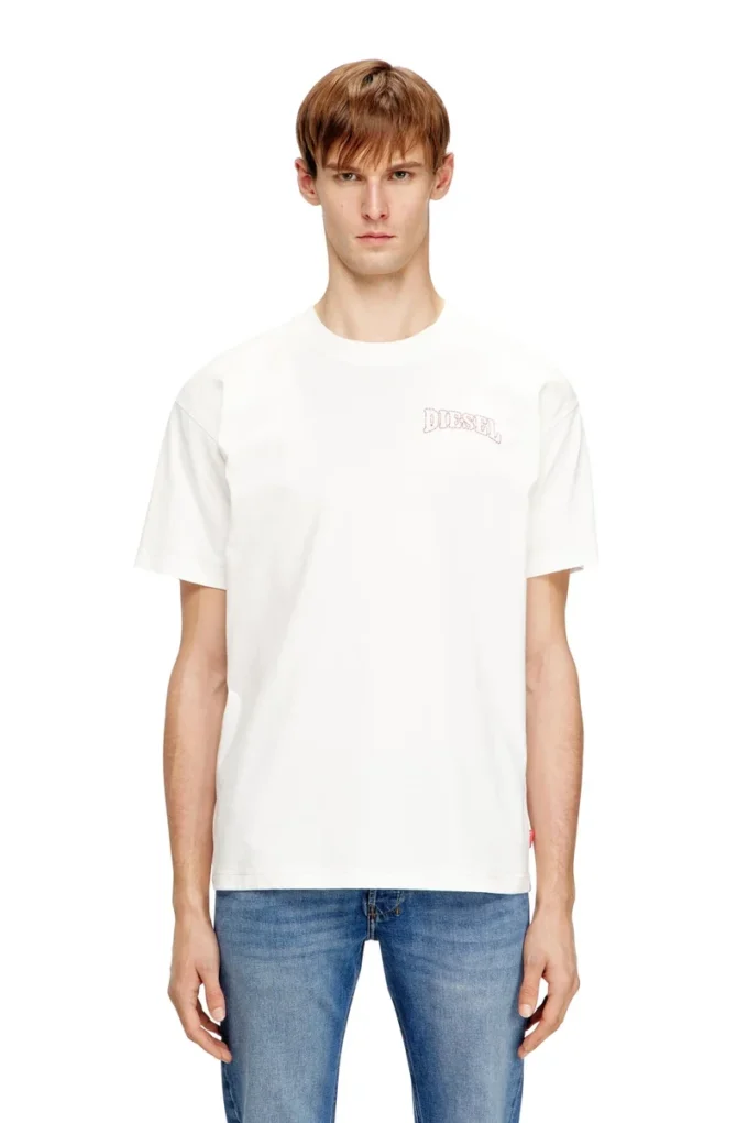 t-norm-v16 Regular cotton T-shirt with Diesel embroidery t-norm-v16 Regular cotton T-shirt with Diesel embroidery