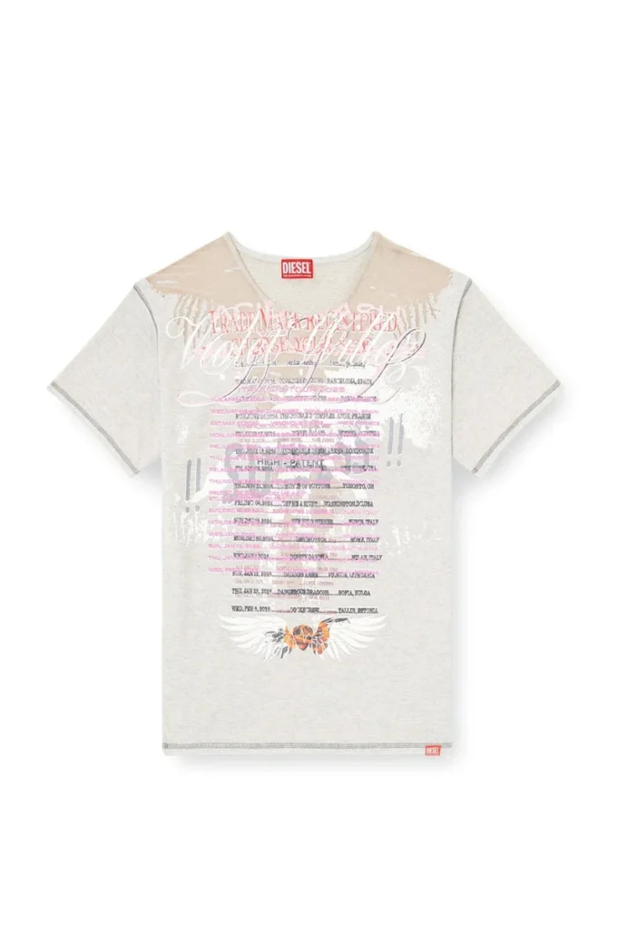 t-normac Crew neck T-shirt with lyrics print t-normac Crew neck T-shirt with lyrics print