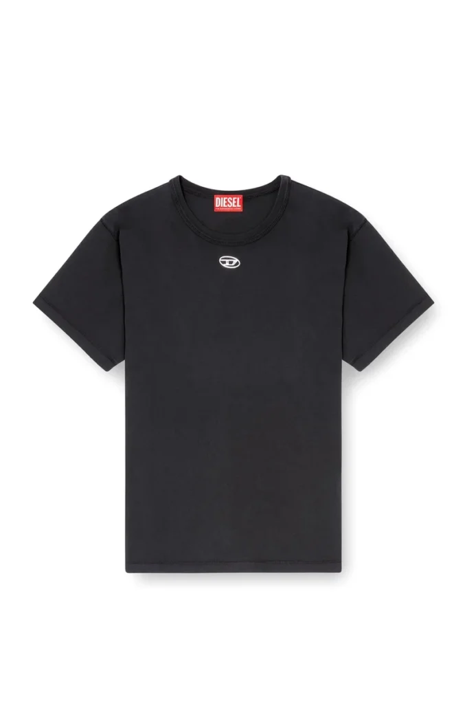 t-normy-od-s1 Cotton T-shirt with metallic Oval D t-normy-od-s1 Cotton T-shirt with metallic Oval D