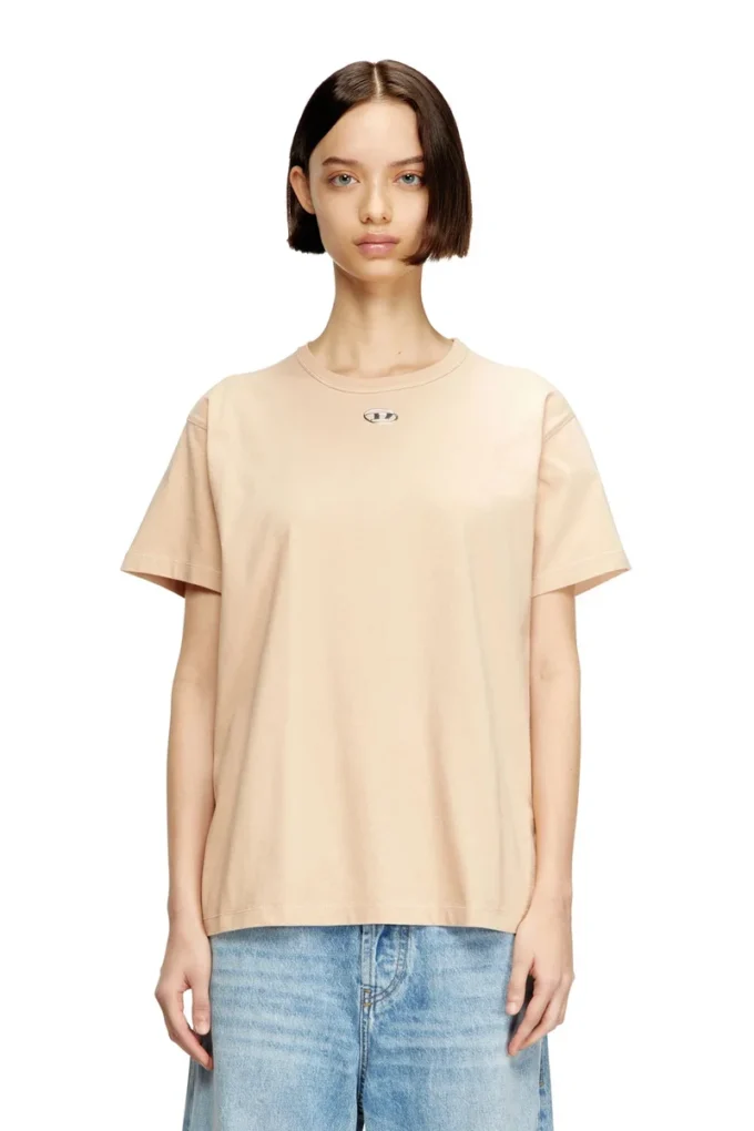 t-normy-od-s1 Cotton T-shirt with metallic Oval D t-normy-od-s1 Cotton T-shirt with metallic Oval D