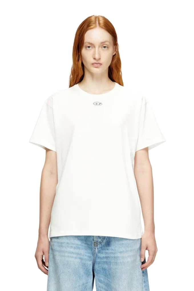 t-normy-od-s1 Cotton T-shirt with metallic Oval D t-normy-od-s1 Cotton T-shirt with metallic Oval D
