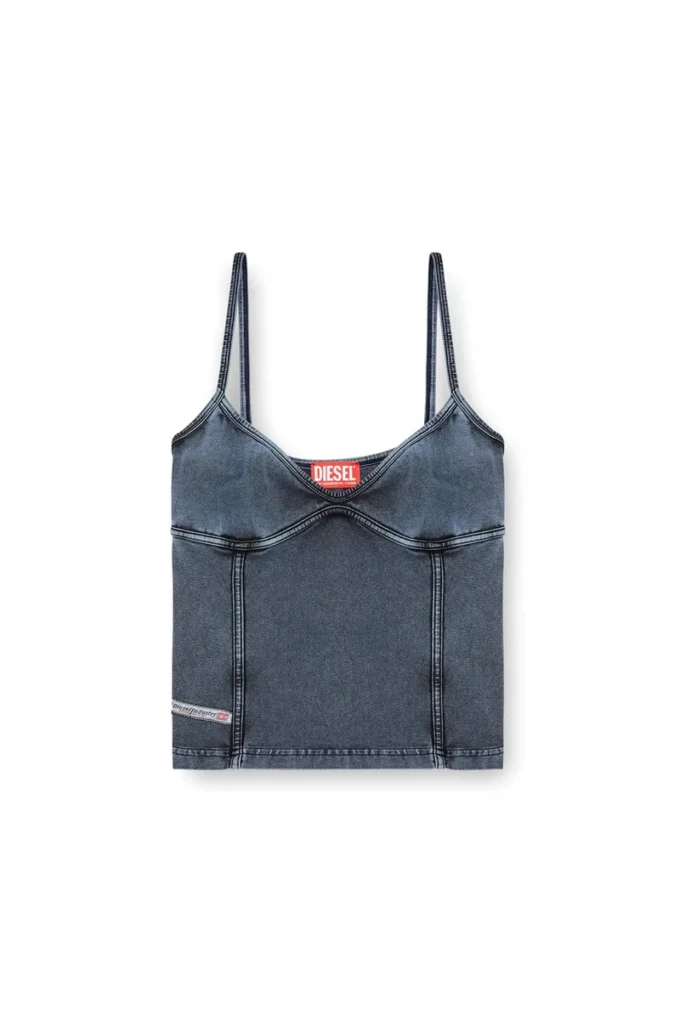 t-ony Strappy top in denim-look jersey t-ony Strappy top in denim-look jersey