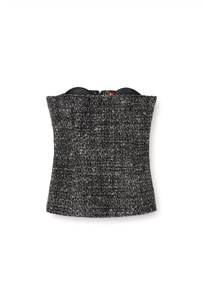 t-orset Bouclé corset top with ultra-low cut t-orset Bouclé corset top with ultra-low cut
