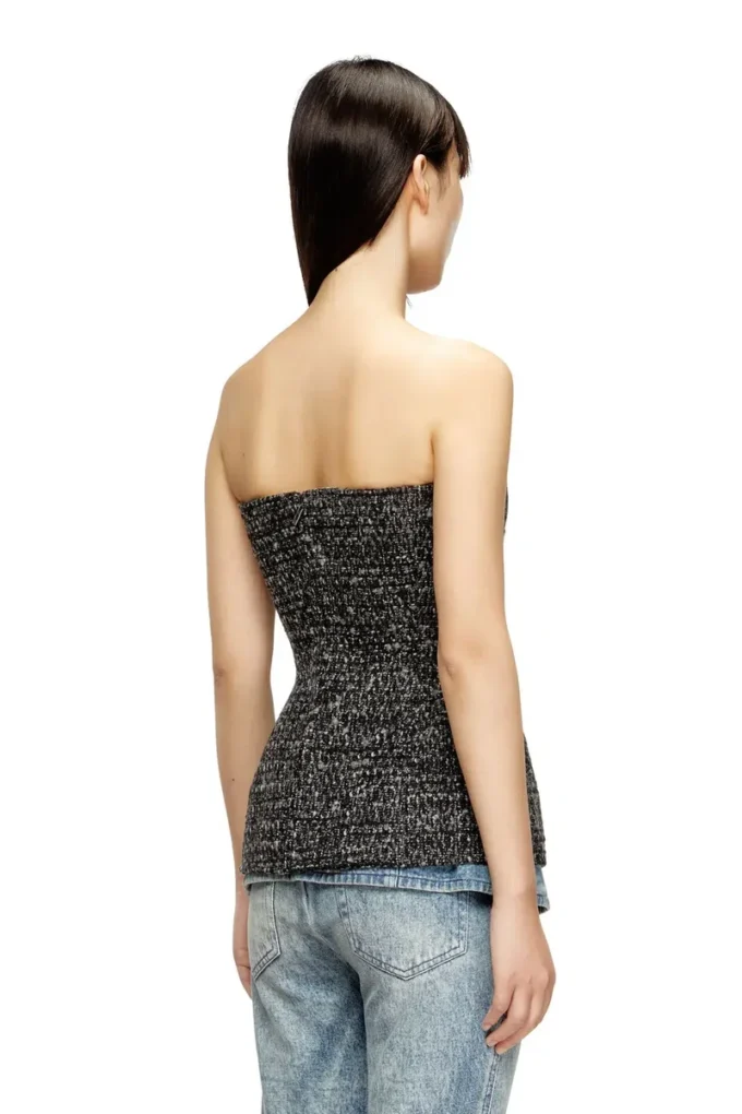 t-orset Bouclé corset top with ultra-low cut t-orset Bouclé corset top with ultra-low cut