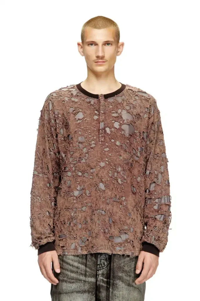 t-overt Long-sleeve T-shirt in destroyed jersey t-overt Long-sleeve T-shirt in destroyed jersey