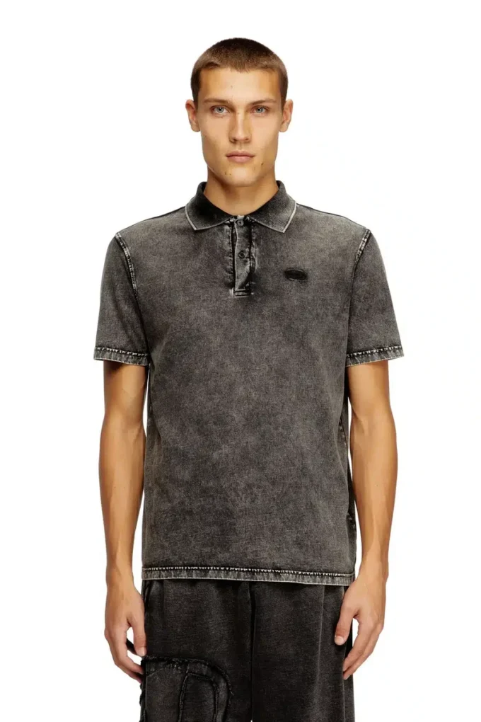 t-rejust-nc-den Polo shirt in denim-effect jersey t-rejust-nc-den Polo shirt in denim-effect jersey