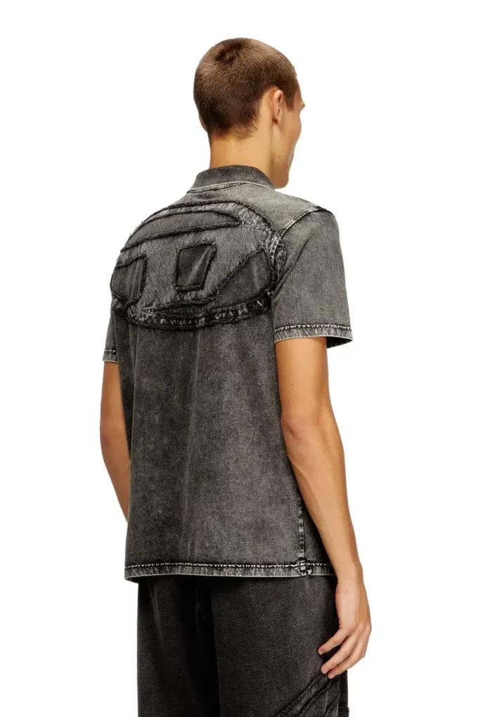 t-rejust-nc-den Polo shirt in denim-effect jersey t-rejust-nc-den Polo shirt in denim-effect jersey