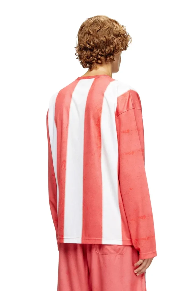 t-ruby Striped long-sleeve T-shirt with photo patches t-ruby Striped long-sleeve T-shirt with photo patches