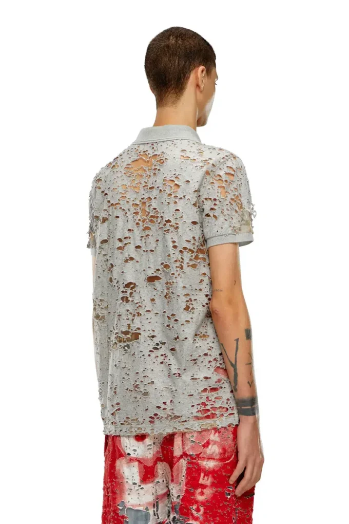t-smith-devor Tulle polo shirt with destroyed jersey t-smith-devor Tulle polo shirt with destroyed jersey