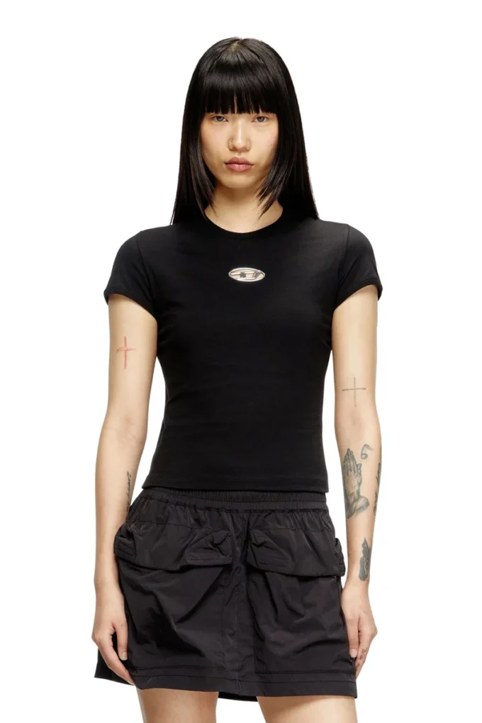 t-uncutie-long-od-q1 Slim fit T-shirt with cut-out Oval D t-uncutie-long-od-q1 Slim fit T-shirt with cut-out Oval D