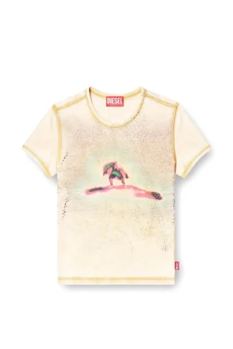 t-uncuties-long-s10 Slim T-shirt with rhinestones