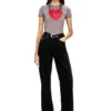 t-uncuties-long-s5 Slim T-shirt with heart print and studs t-uncuties-long-s5 Slim T-shirt with heart print and studs
