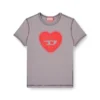 t-uncuties-long-s5 Slim T-shirt with heart print and studs t-uncuties-long-s5 Slim T-shirt with heart print and studs