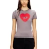 t-uncuties-long-s5 Slim T-shirt with heart print and studs t-uncuties-long-s5 Slim T-shirt with heart print and studs
