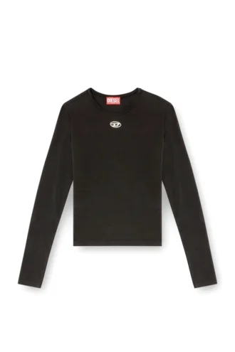 t-uncutieslong-ls-od Cotton sweater with Oval D logo