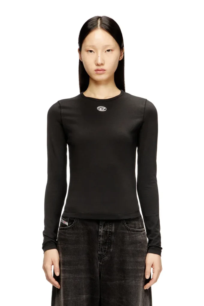 t-uncutieslong-ls-od Cotton sweater with Oval D logo t-uncutieslong-ls-od Cotton sweater with Oval D logo
