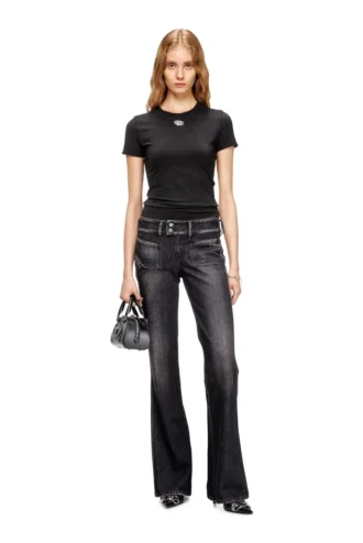 t-uncutieslong-od Slim-fit T-shirt with metallic Oval D