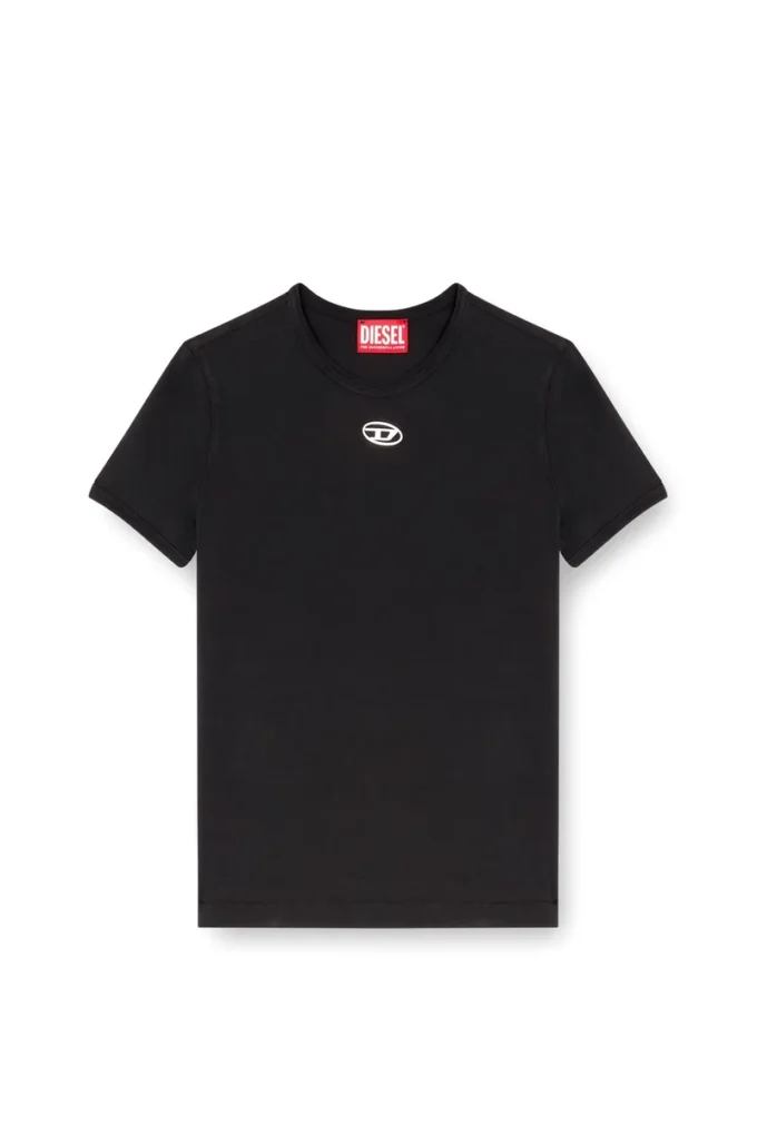 t-uncutieslong-od Slim-fit T-shirt with metallic Oval D t-uncutieslong-od Slim-fit T-shirt with metallic Oval D