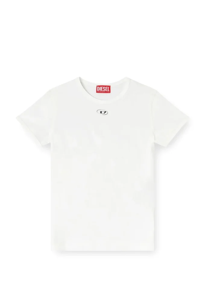 t-uncutieslong-od Slim-fit T-shirt with metallic Oval D t-uncutieslong-od Slim-fit T-shirt with metallic Oval D
