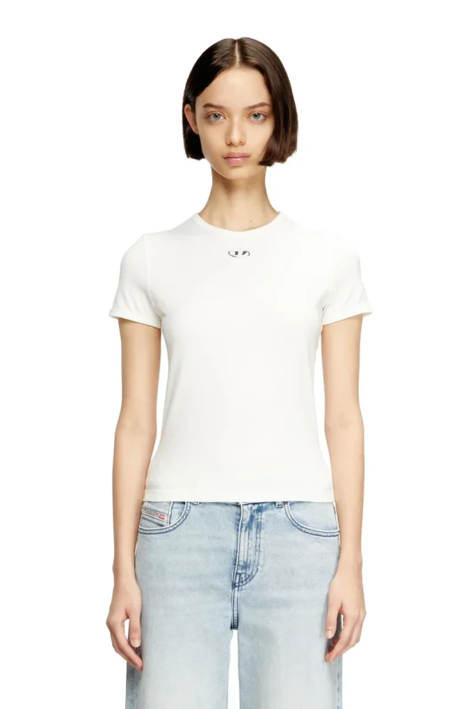 t-uncutieslong-od Slim-fit T-shirt with metallic Oval D t-uncutieslong-od Slim-fit T-shirt with metallic Oval D
