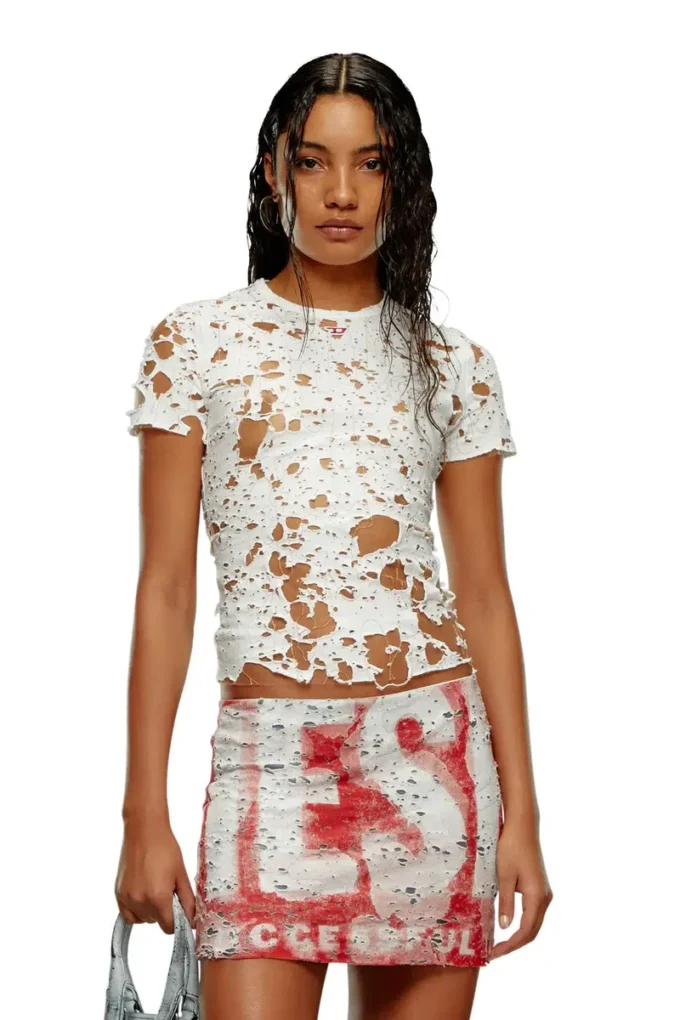 t-uncyna Tulle T-shirt with destroyed jersey t-uncyna Tulle T-shirt with destroyed jersey