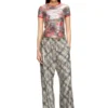 t-unkyel Skinny floral print jersey top with sequins t-unkyel Skinny floral print jersey top with sequins