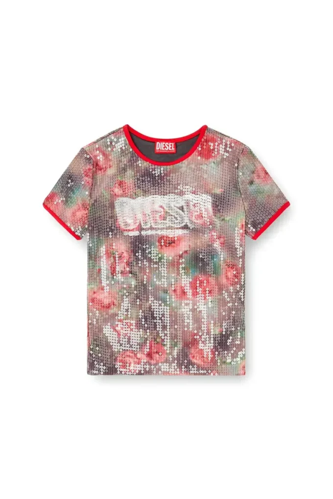 t-unkyel Skinny floral print jersey top with sequins t-unkyel Skinny floral print jersey top with sequins