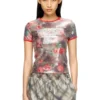 t-unkyel Skinny floral print jersey top with sequins t-unkyel Skinny floral print jersey top with sequins