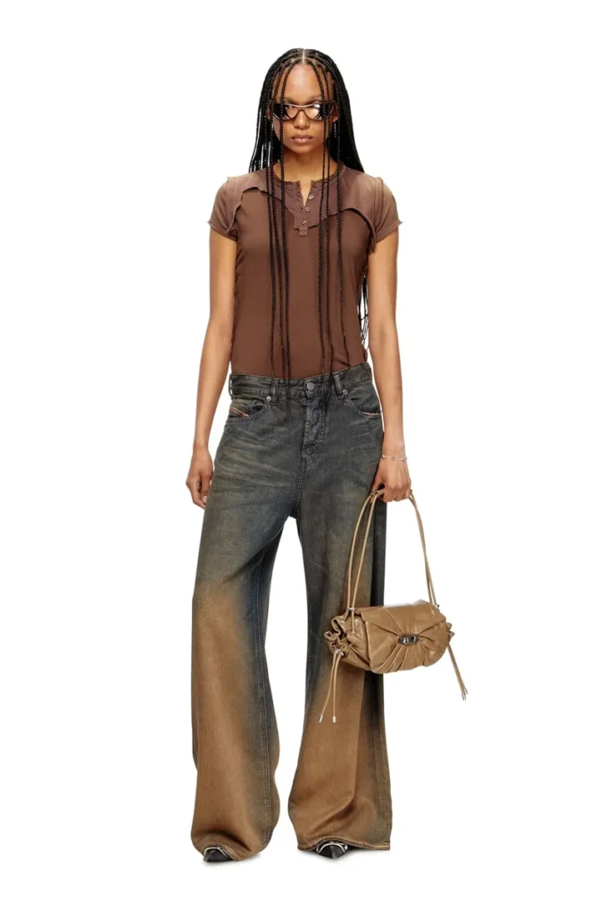 t-unrawy Henley T-shirt with peel-off effect t-unrawy Henley T-shirt with peel-off effect