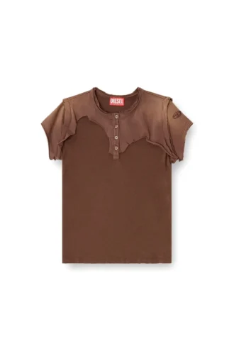 t-unrawy Henley T-shirt with peel-off effect