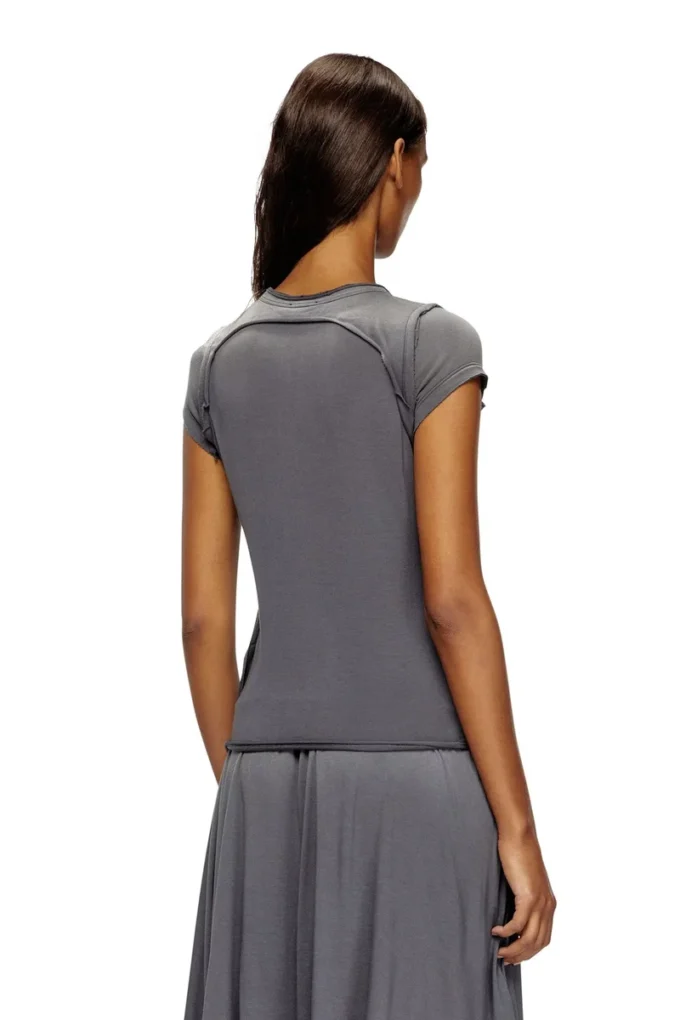 t-unrawy Henley T-shirt with peel-off effect t-unrawy Henley T-shirt with peel-off effect