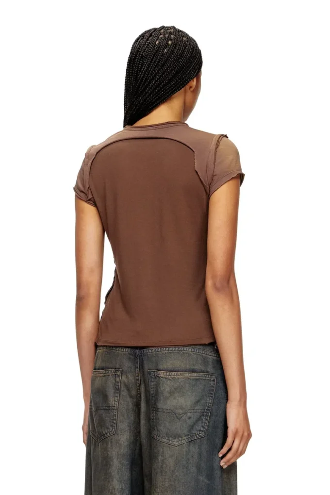 t-unrawy Henley T-shirt with peel-off effect t-unrawy Henley T-shirt with peel-off effect