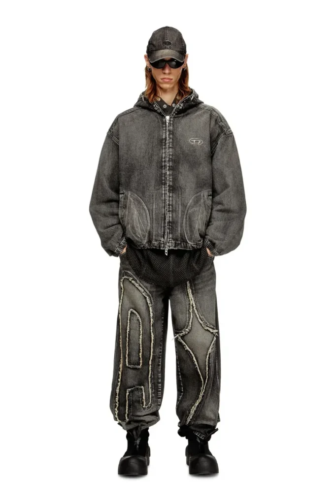 thugjack Hooded jacket in faded denim thugjack Hooded jacket in faded denim