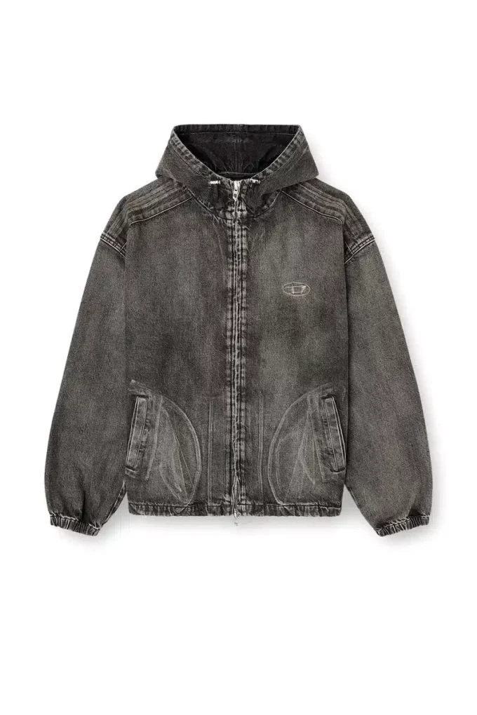 thugjack Hooded jacket in faded denim thugjack Hooded jacket in faded denim