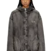 thugjack Hooded jacket in faded denim thugjack Hooded jacket in faded denim