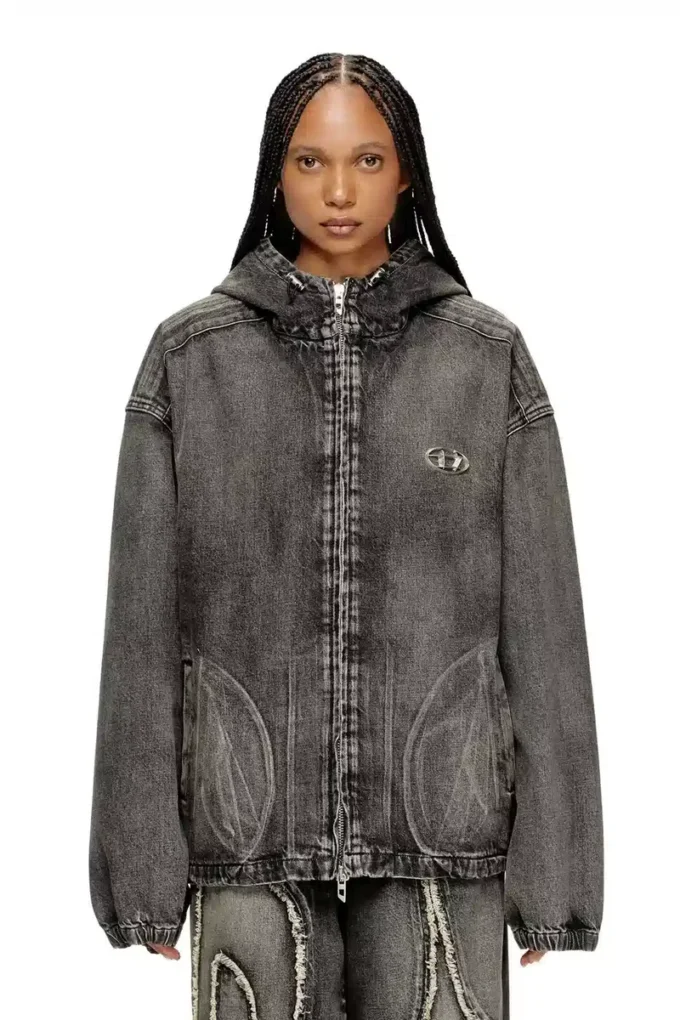 thugjack Hooded jacket in faded denim thugjack Hooded jacket in faded denim