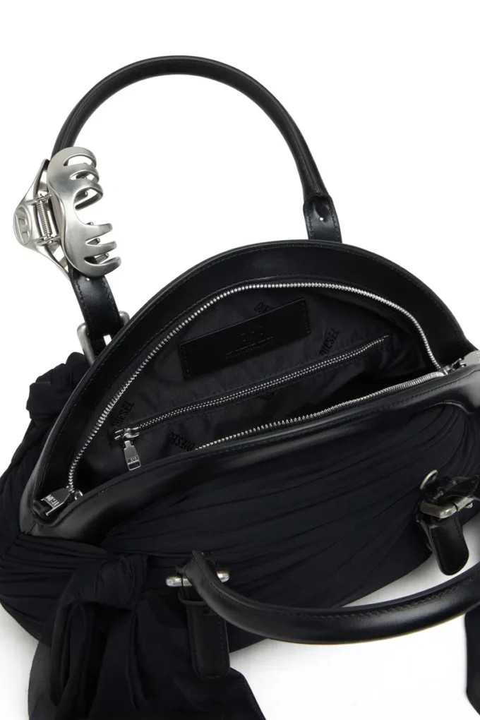 trash-d top handle Trash-D-Bandana handbag in jersey and leather trash-d top handle Trash-D-Bandana handbag in jersey and leather