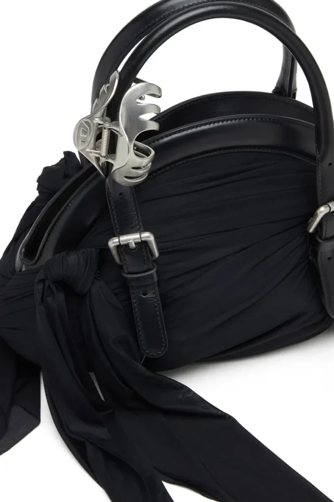 trash-d top handle Trash-D-Bandana handbag in jersey and leather trash-d top handle Trash-D-Bandana handbag in jersey and leather