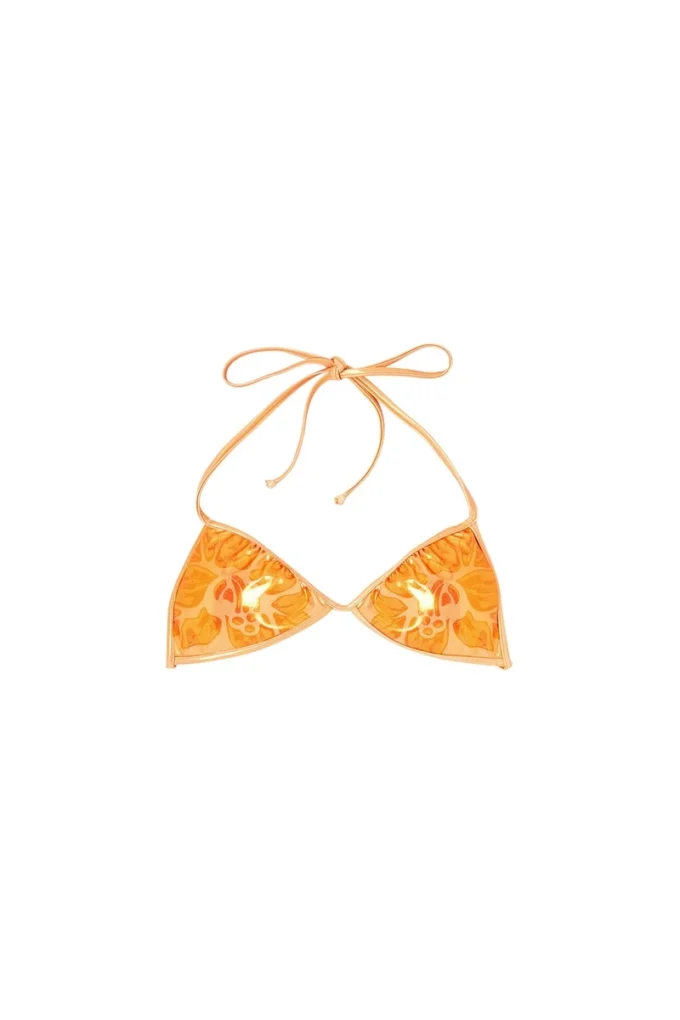 tropik_ta bra Metallic bikini top with lotus print tropik_ta bra Metallic bikini top with lotus print